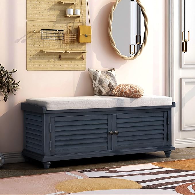 Navy Blue + Wood