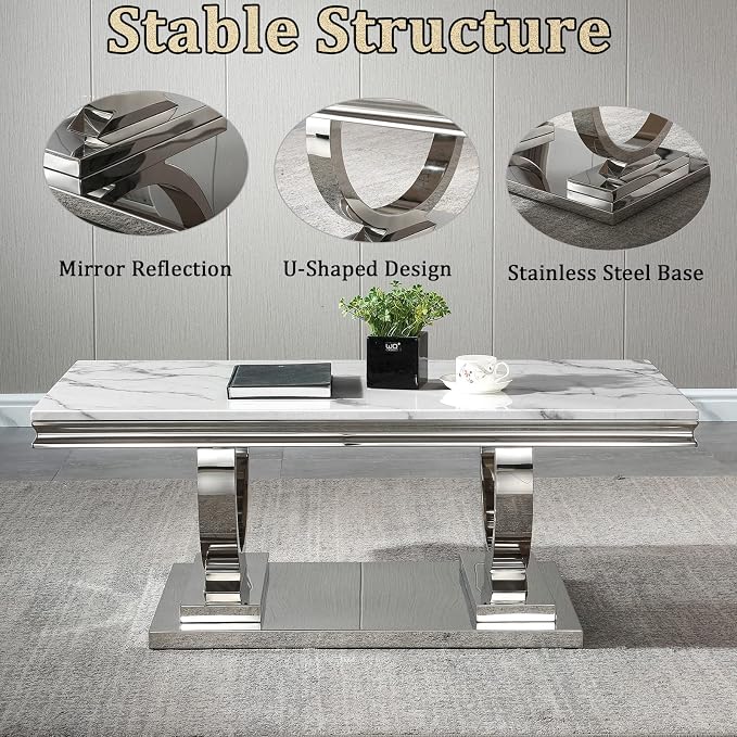White Silver Coffee Table