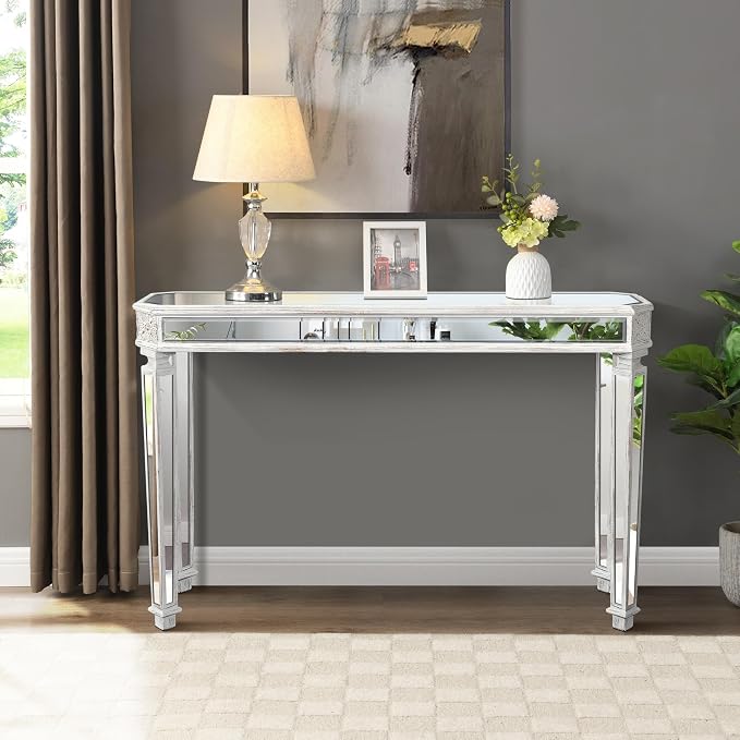 Silver Mirrored With Silver Legs