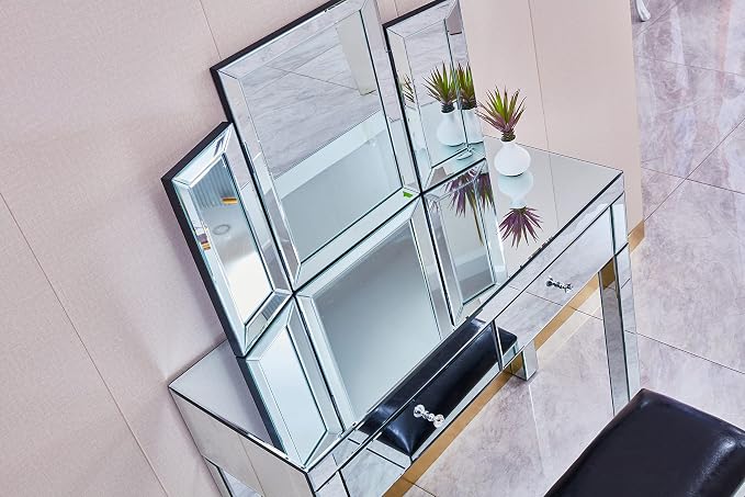 Silver Mirrored With 2 Drawers