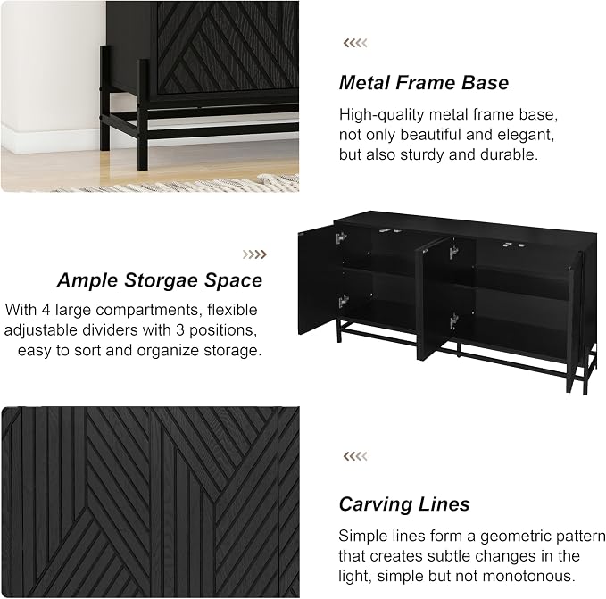 Black-geometric Lines Carved