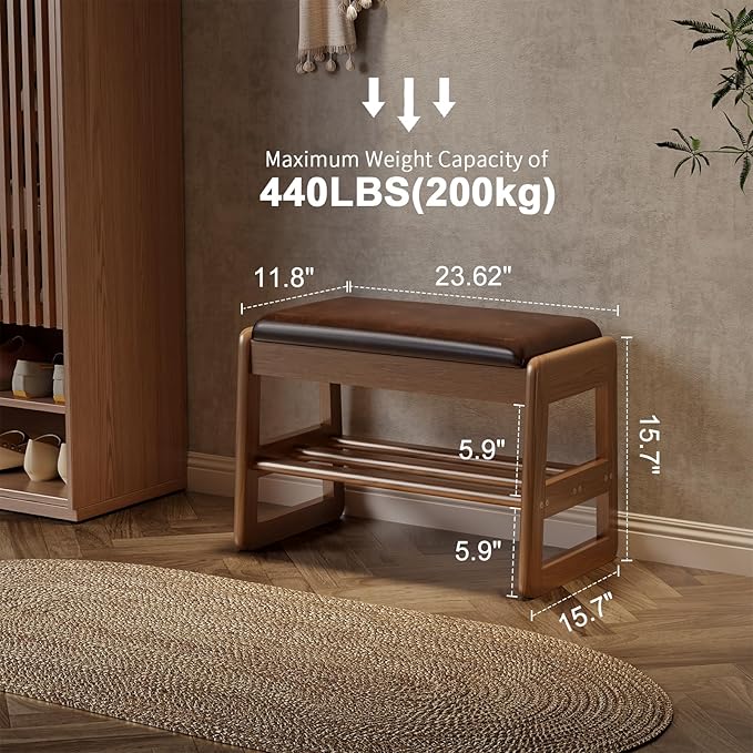 Dark Walnut Upholstered Seat