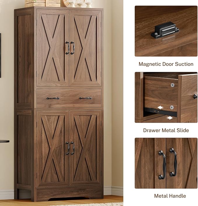 Walnut,1 Drawer