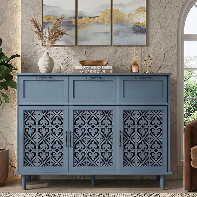 Blue 3-door 3-drawer