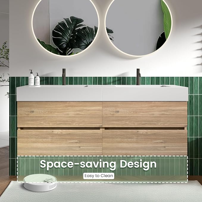 Rough Oak / White High-rim Sink