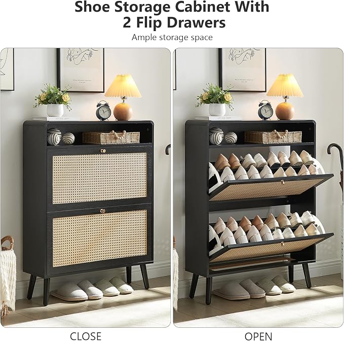 2 Flip Drawers-black