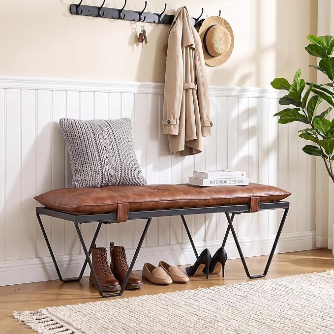 Brown Leather, Black Frame