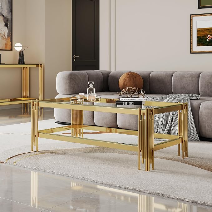 Clear Glass and Gold Frame