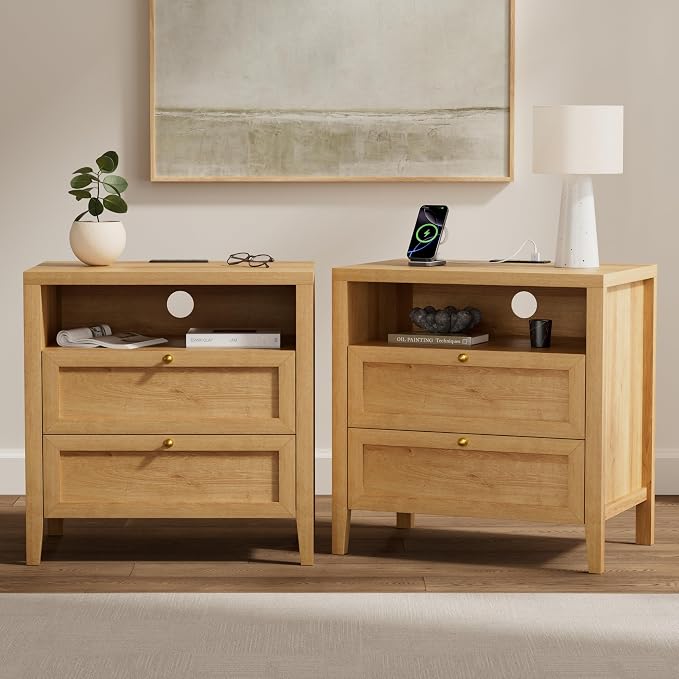 2 Drawers/Natural Oak