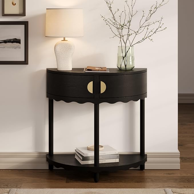 Blackened Oak With Brass Pulls