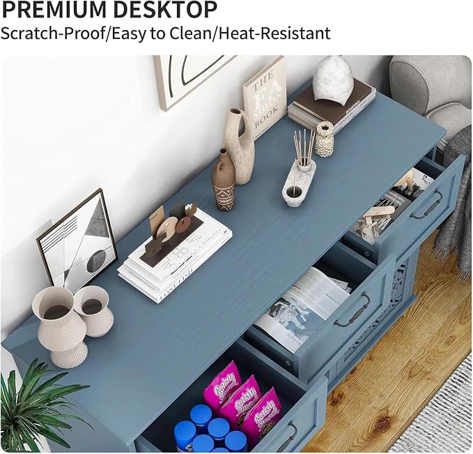 Blue 3-door 3-drawer