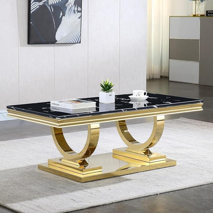 Coffee Table - Black Gold Base
