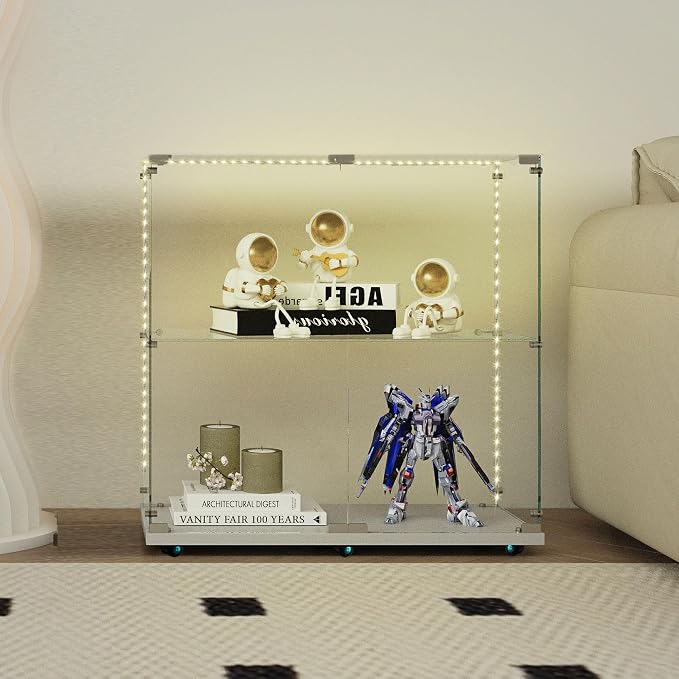 Clear Glass Top White With Bluetooth Light, Wheel