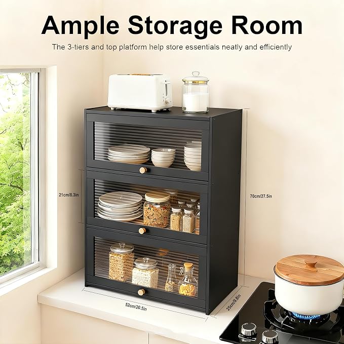 Black, 3-tier