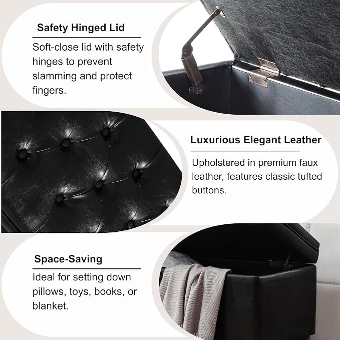 Black Faux Leather 44.5''