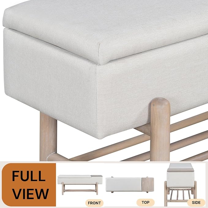 Flip-top Storage: Natural Oak