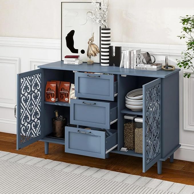 Blue 2-door 3-drawer