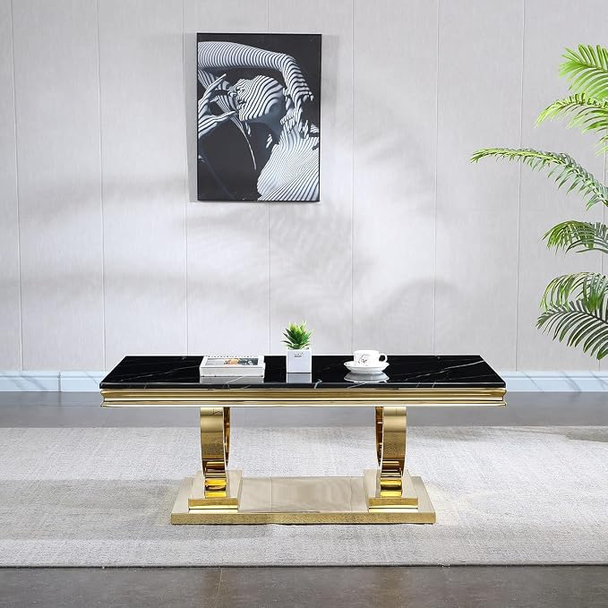 Coffee Table - Black Gold Base