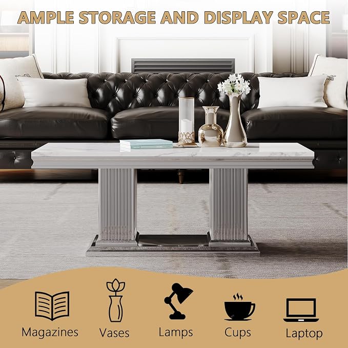 White Silver Coffee Table