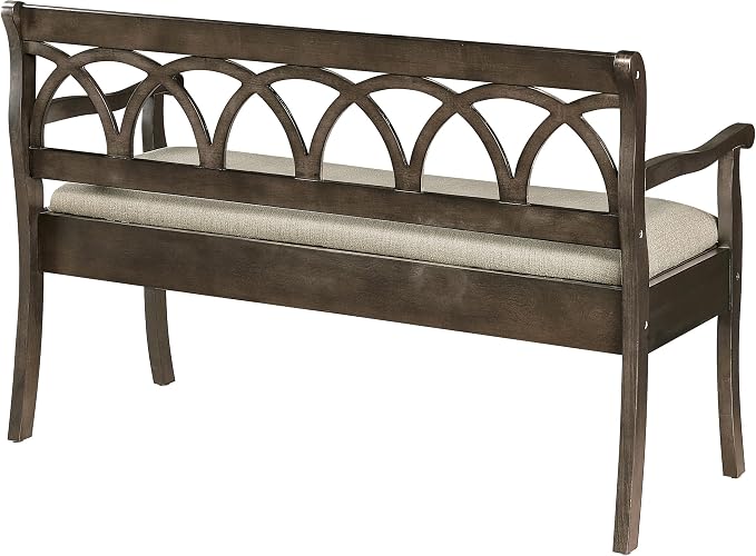 Dark Walnut Finish With Beige Seat