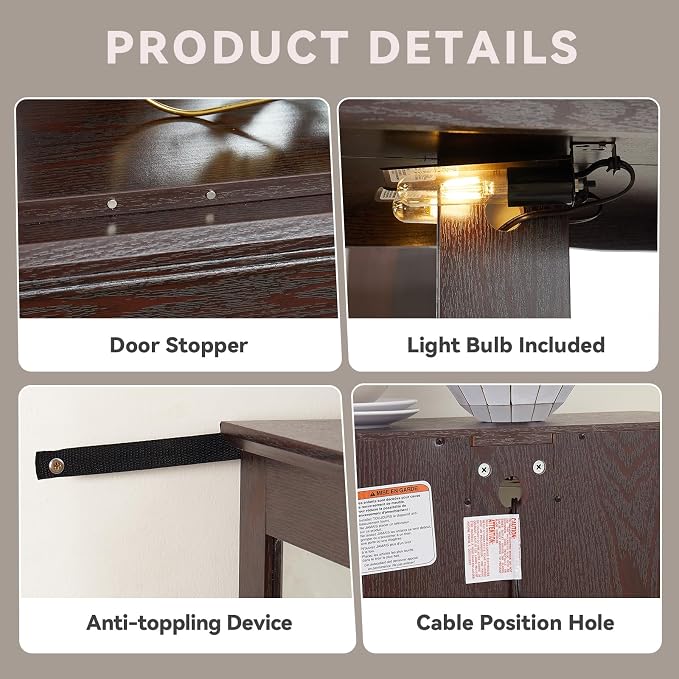 C-dark Cherry-with 1 Drawer