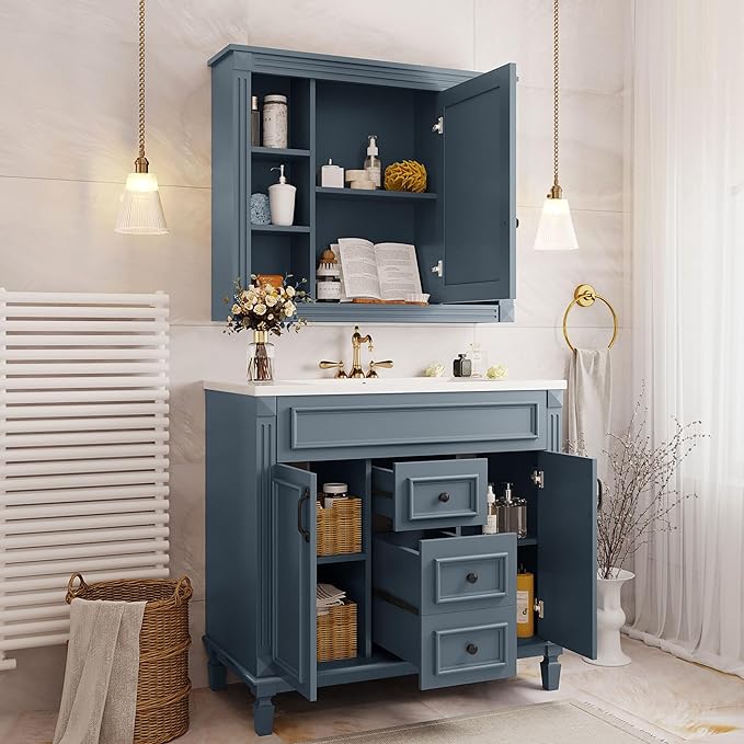 Blue Mirror Cabinet