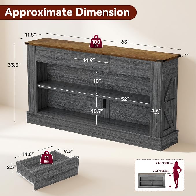 Rustic Brown&dark Grey