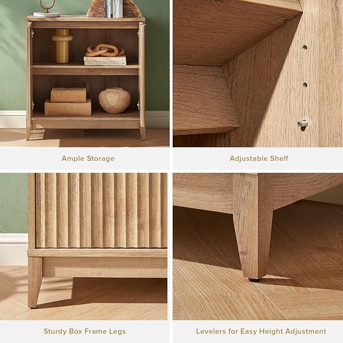 Oak Wave Fluted Cabinet