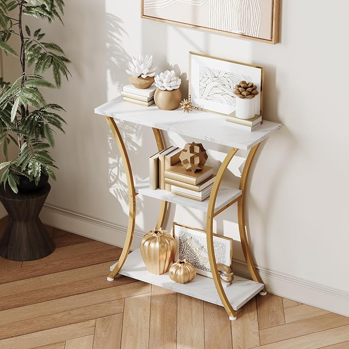 Gold White Marbled