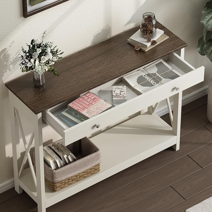 Antique White & Brown