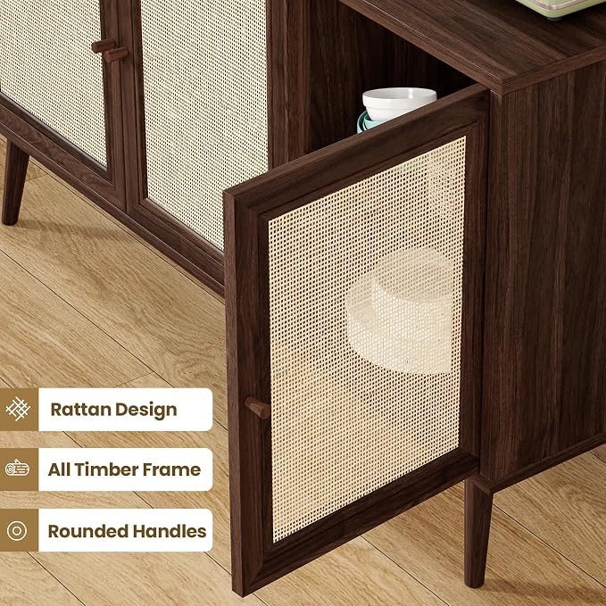 Walnut Rattan-3 Door