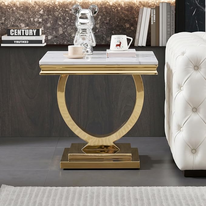 White & Gold - End Table