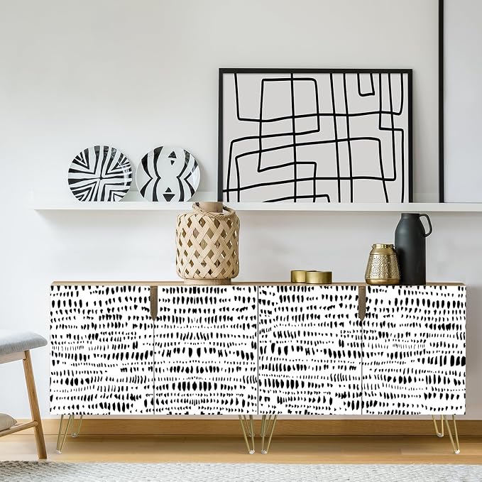 Black & White Line Art Paint Strokes Patterns