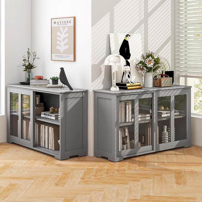 Grey/Glass Sliding Door