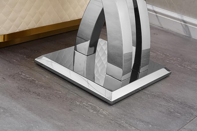 End Table - White Silver Base
