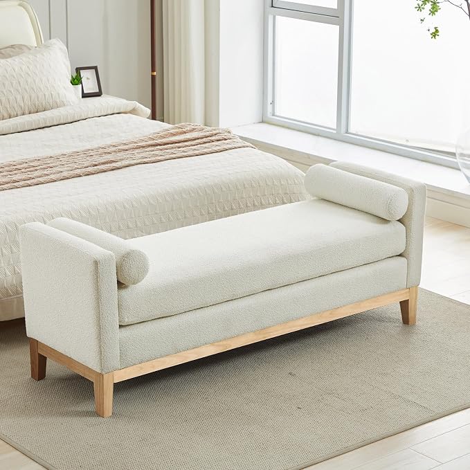 Ivory Boucle (Wood Legs)