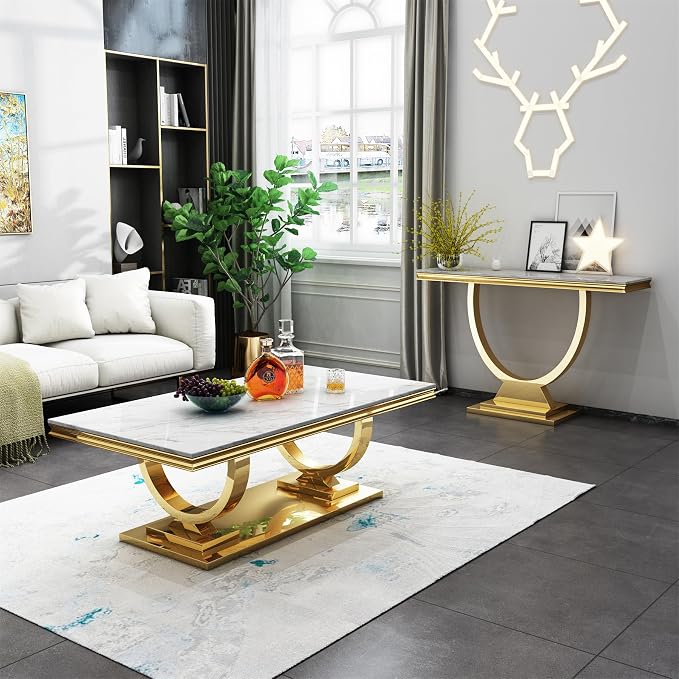 White Gold-console Table