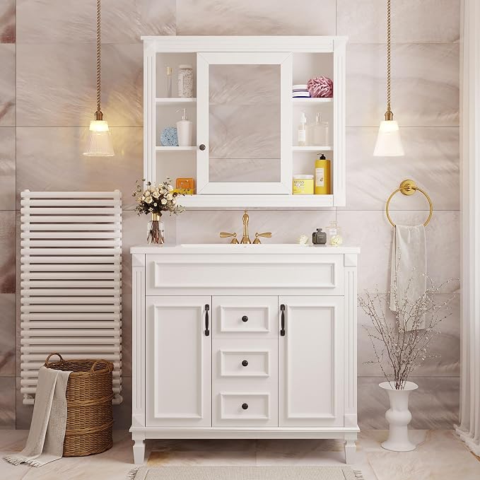 White Mirror Cabinet