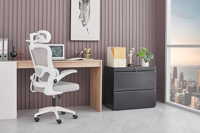 Matte-black 2-drawer Lateral