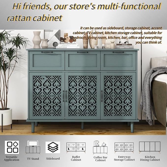 Green 3 Doors 3 Drawers