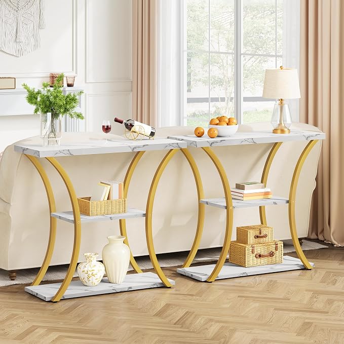 Gold+white Marbled