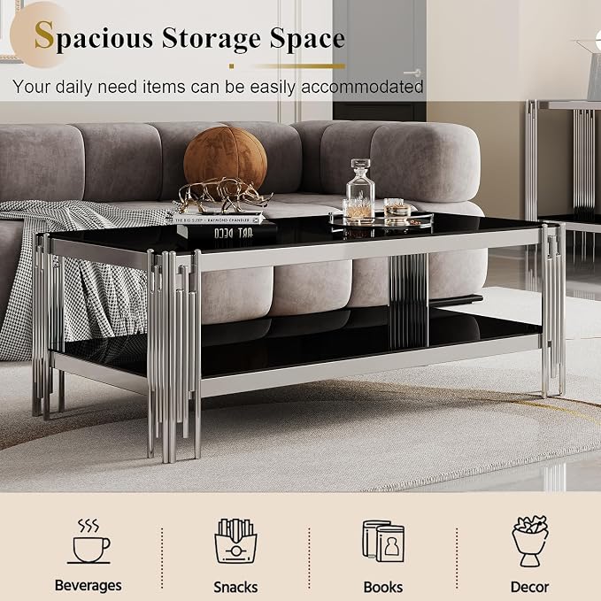 Black Silver-coffee Table