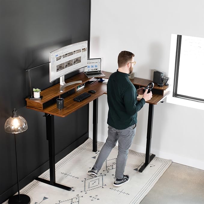 Dark Walnut Top / Black Frame
