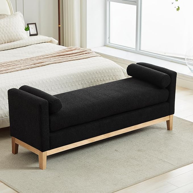 Black Boucle (Wood Legs)