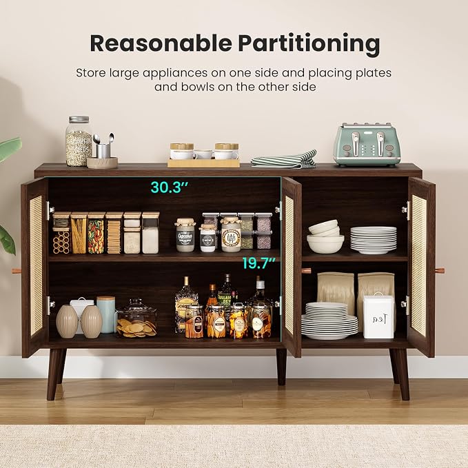 Walnut Rattan-3 Door