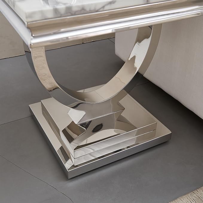White & Silver - End Table