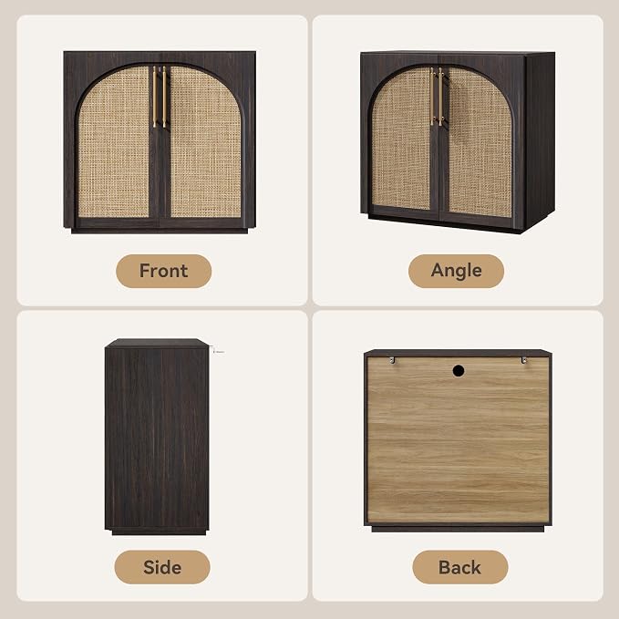 Dark Walnut-rattan Doors
