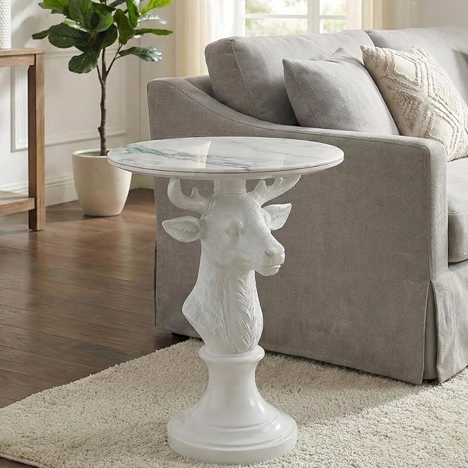 Large White Deer Table