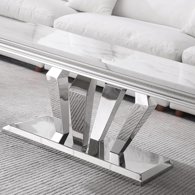 Coffee Table - White Silver