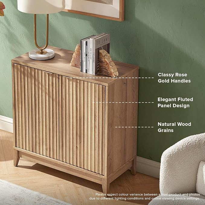 Oak Wave Fluted Cabinet